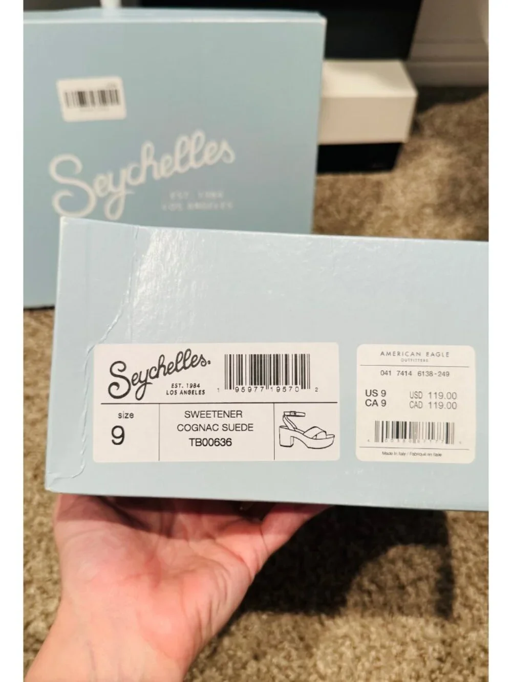 Seychelles Sweetener Cognac Suede Platform Sandals Size 9